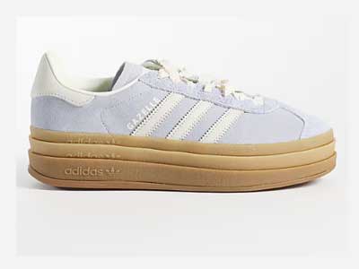 Adidas Originals Gazelle Bold trainers in light blue and white