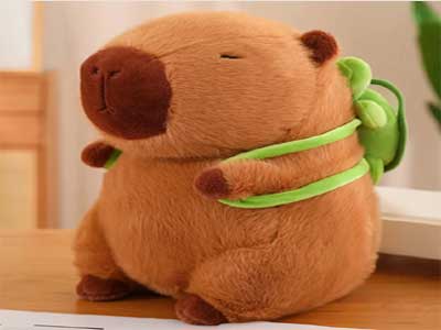 Cute Capybara Plush With Turtle Backpack